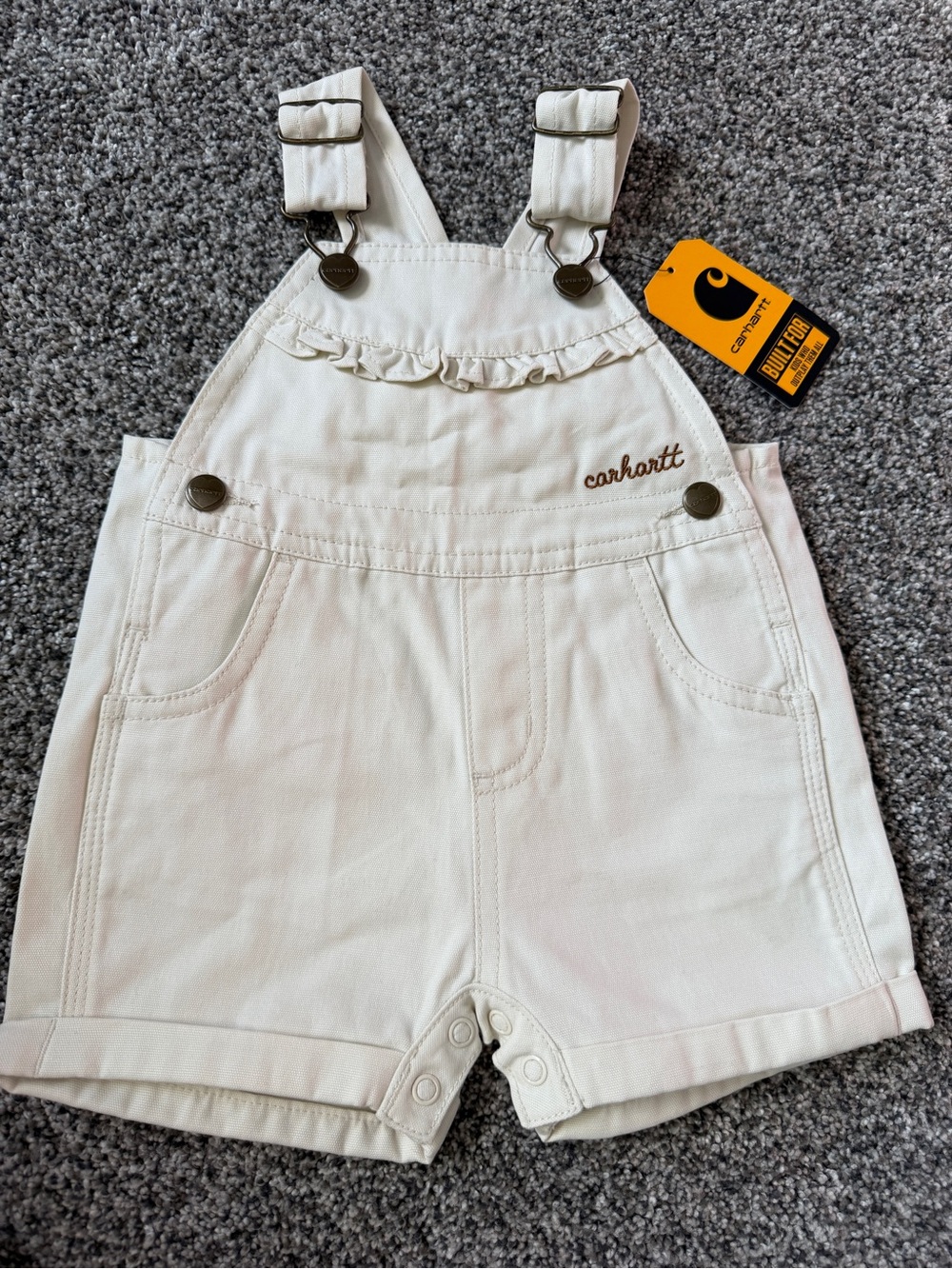 Carhartt white overalls for a 6 month old #baby #carhartt